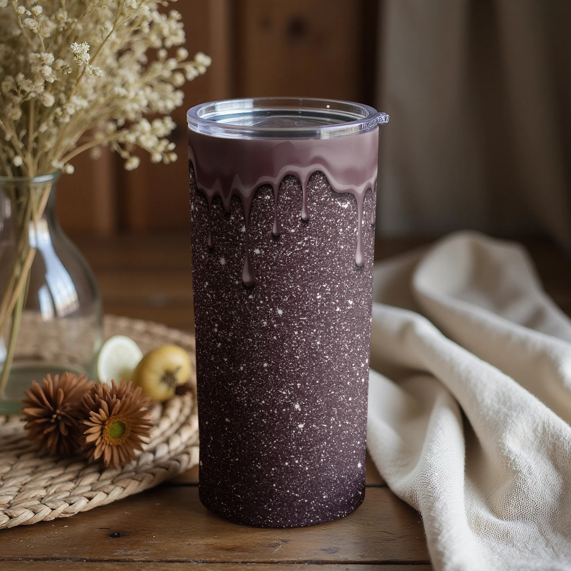 Elegant Drizzle Pattern Tumbler for Coffee or Tea