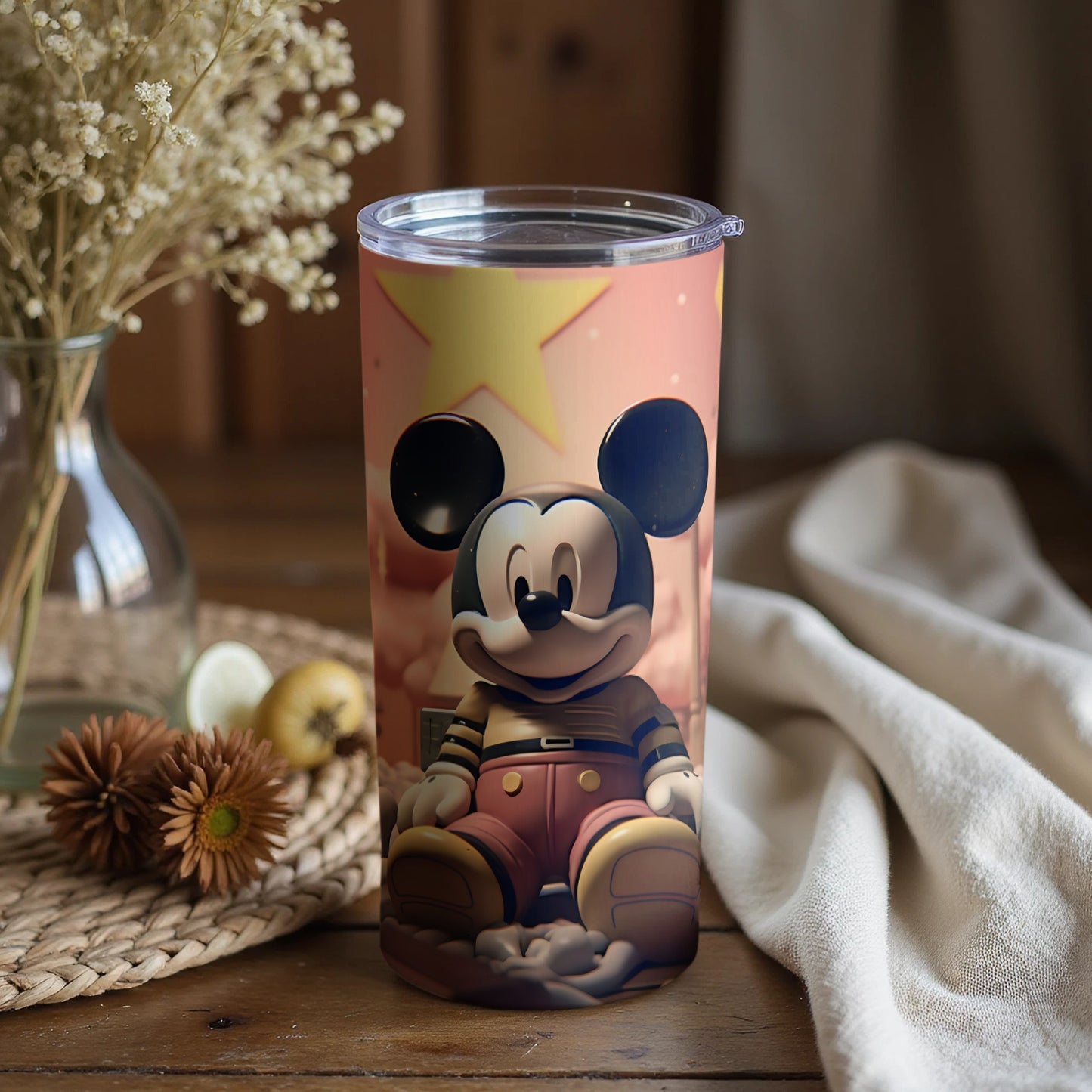 Adorable Mickey Mouse Tumbler with Star Decoration