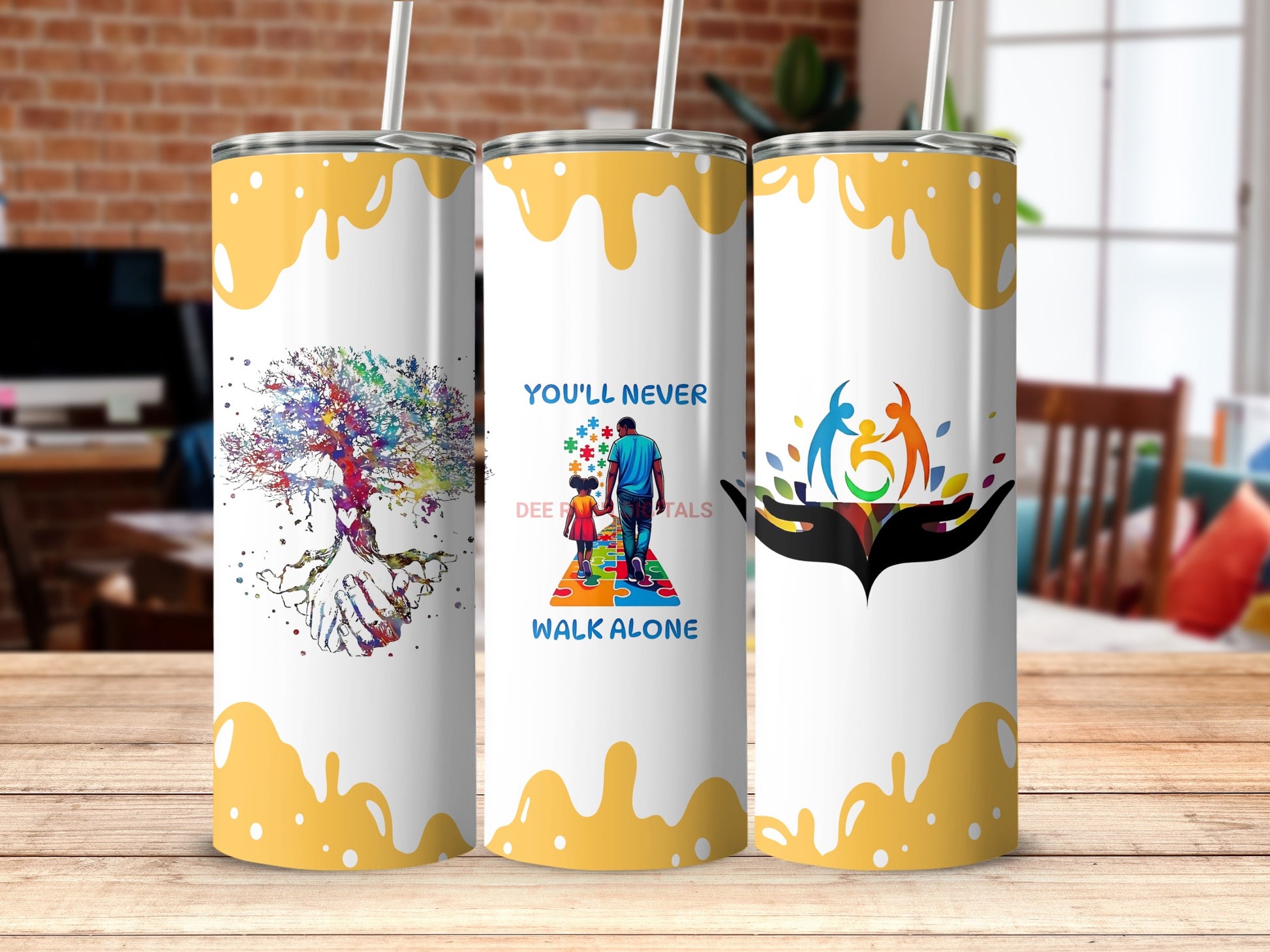 Colorful Artistic Themed Tumbler Cups for Daily Use
