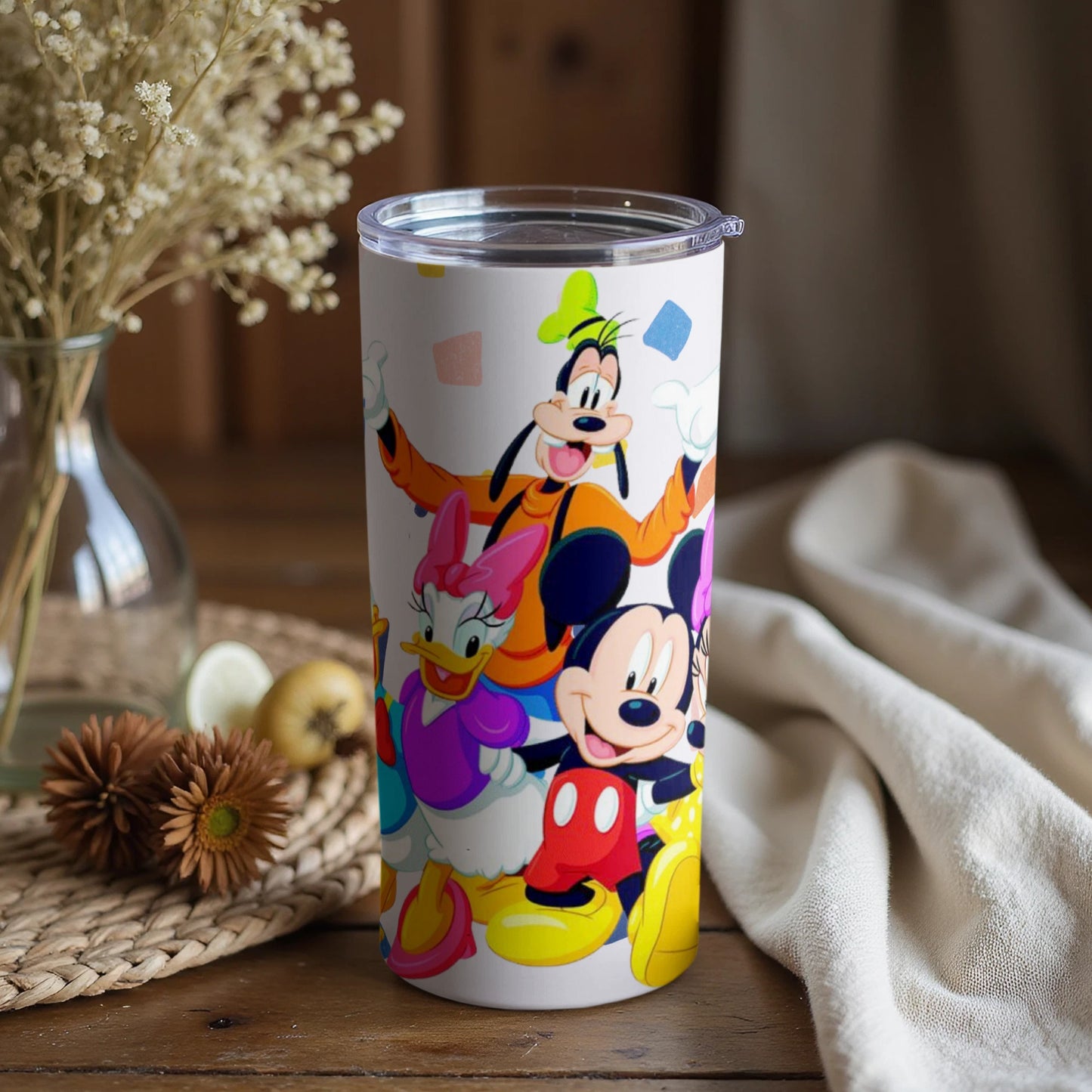 Colorful Cartoon Characters Print Tumbler for Kids