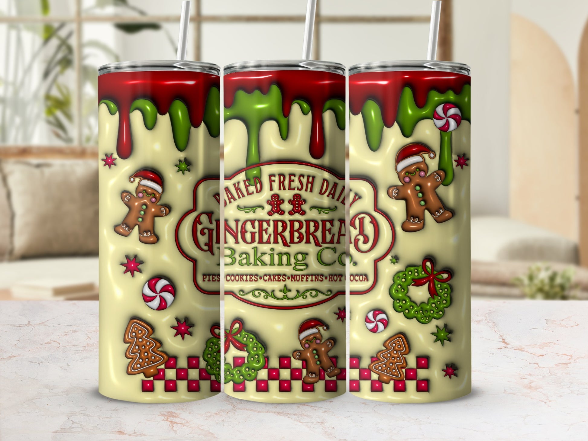 Gingerbread Baking Co Christmas festive tumbler