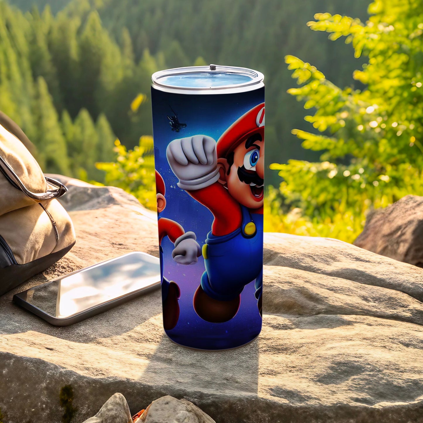 Vibrant Super Mario Themed Insulated Travel Tumbler