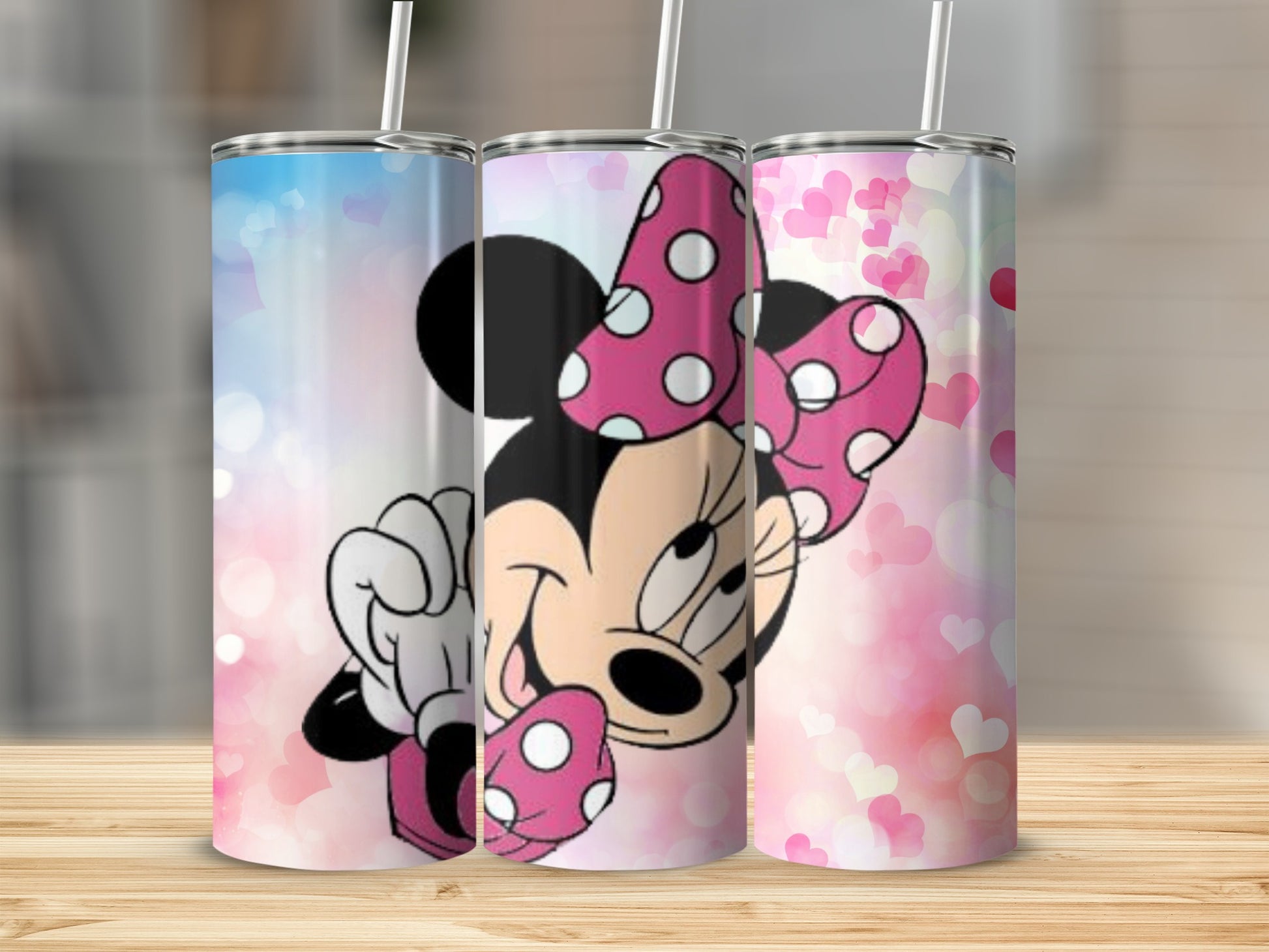 Cute Cartoon Character Tumbler with Polka Dot Bow