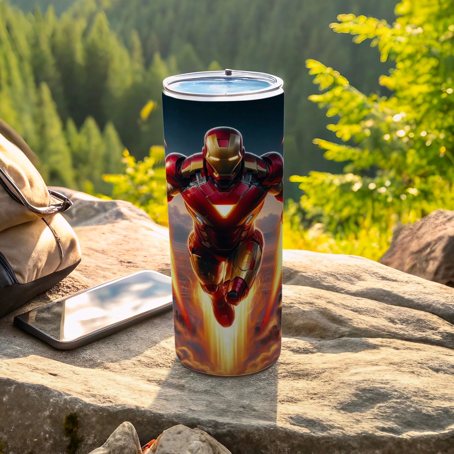 Iron Man Tumbler with Superhero Design Drinkware