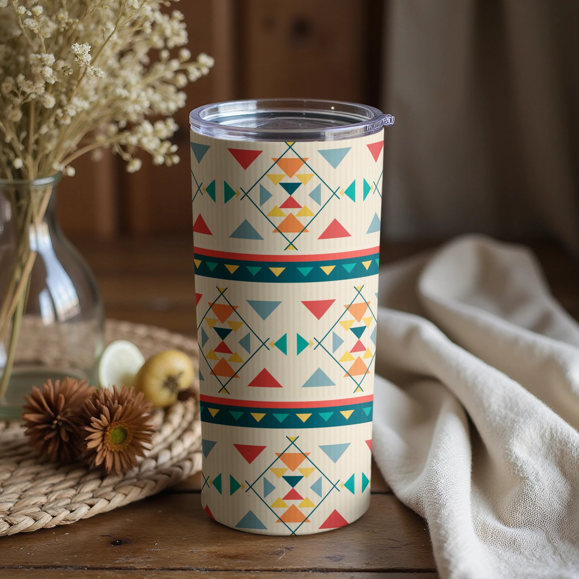 Vibrant Geometric Pattern Insulated Tumbler Product