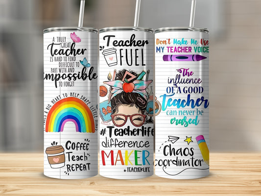 Teacher Fuel and #Teacherlife Stainless Steel Tumblers