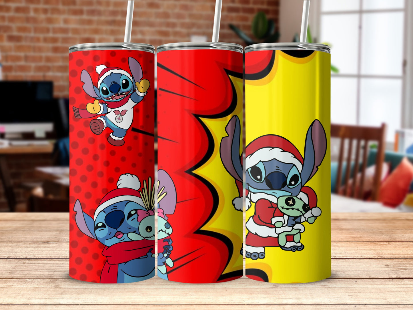 Festive Stitch Stainless Steel Tumbler for Christmas Fun