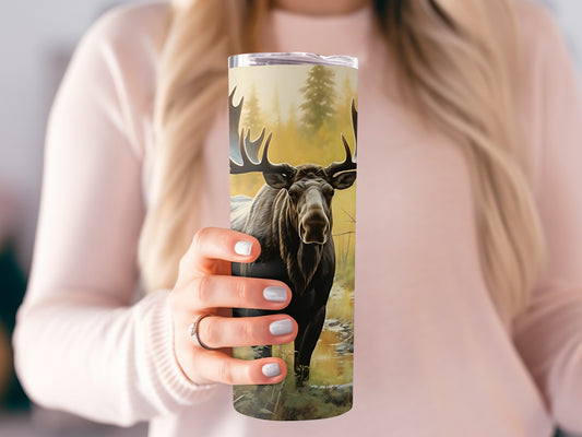 Moose Wildlife Art Design Insulated Drinkware Tumbler