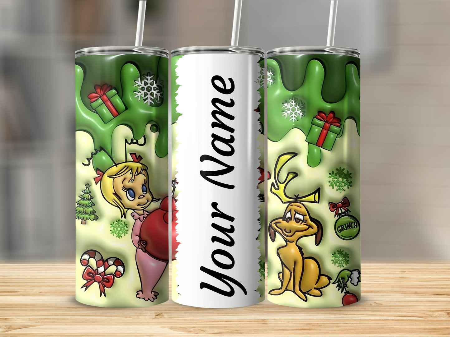 Personalized Christmas Grinch and Max Tumbler Custom Gift
