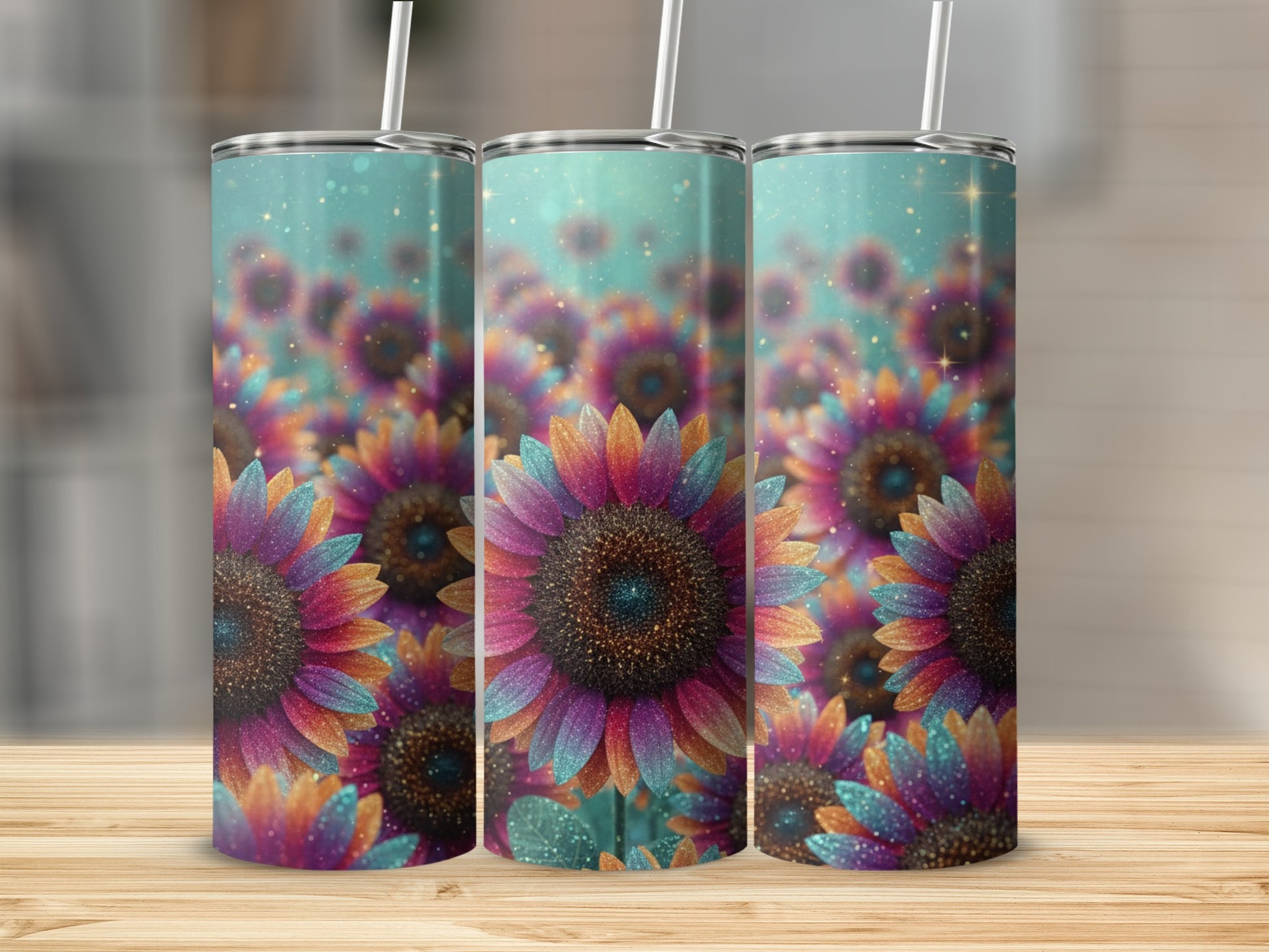 Colorful Sunflower Pattern Tumbler for a Bright Day