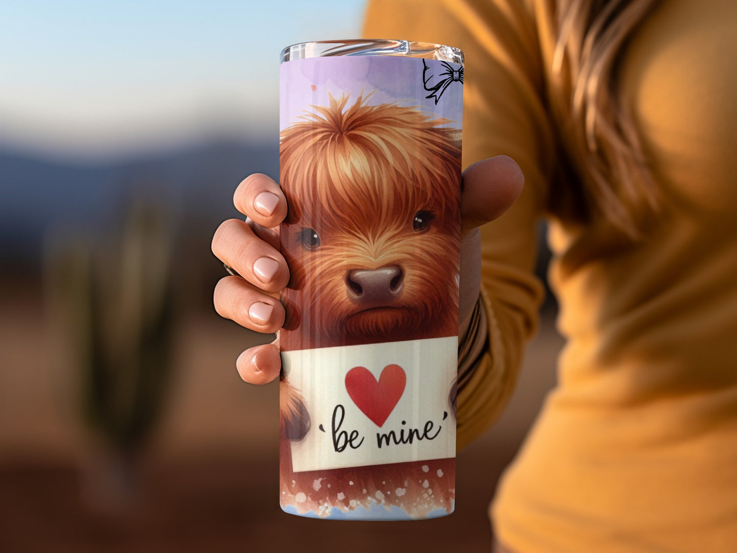 Adorable Dog 'Be Mine' Heart Design Tumbler Cup