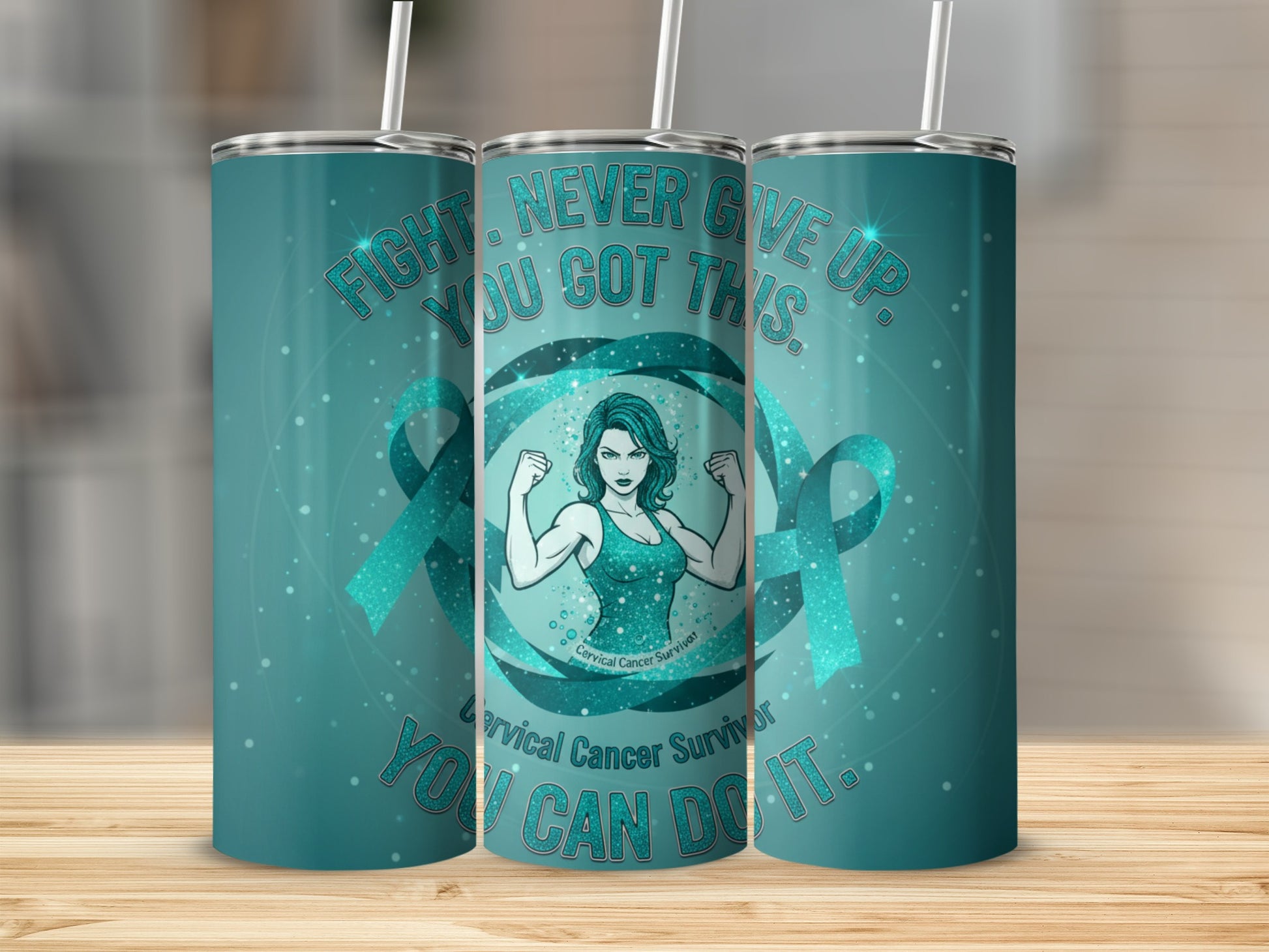 Fight Never Give Up You Got This Cervical Cancer Tumbler