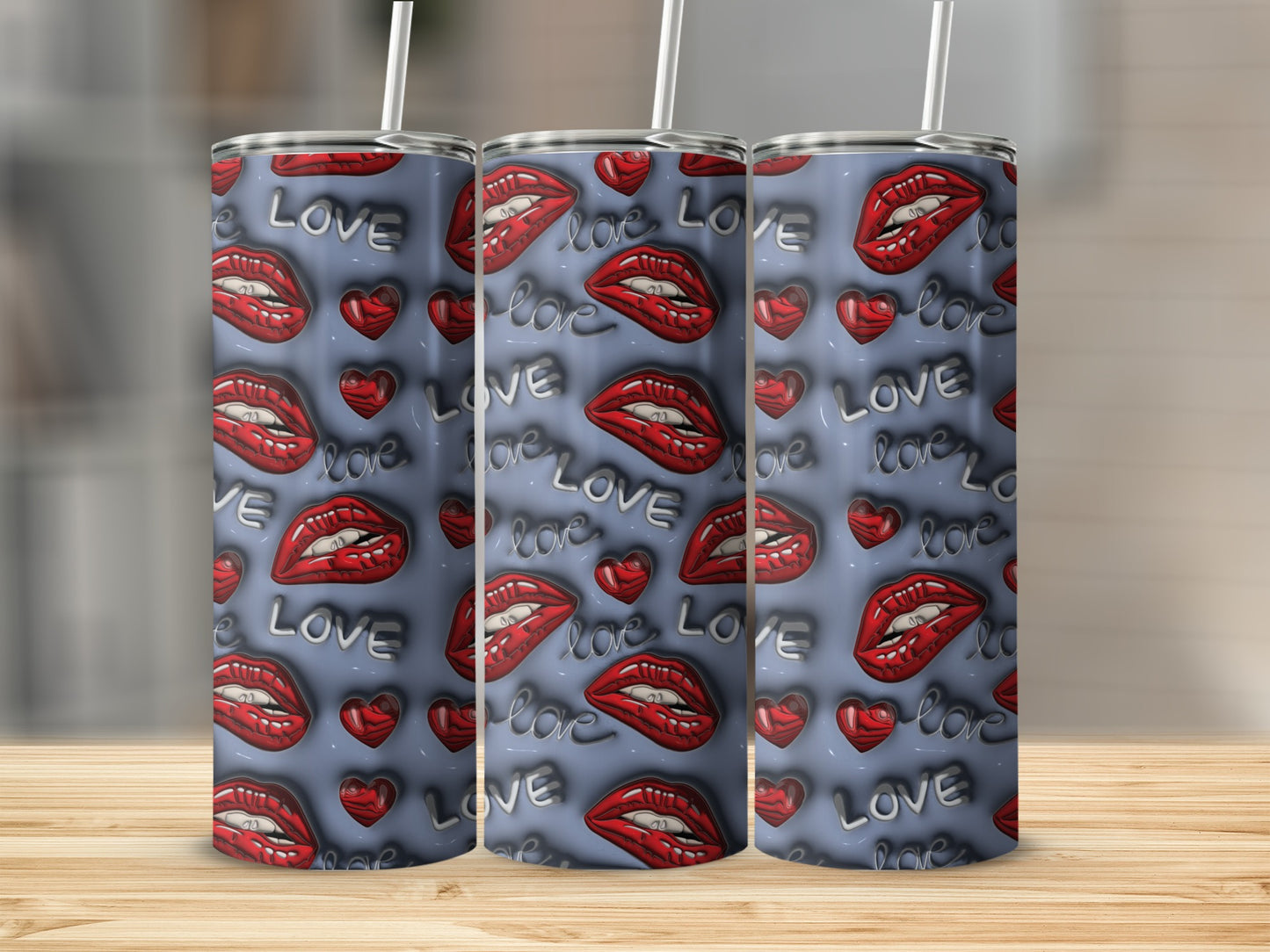 Lip Pattern Love Design Insulated Tumbler Product
