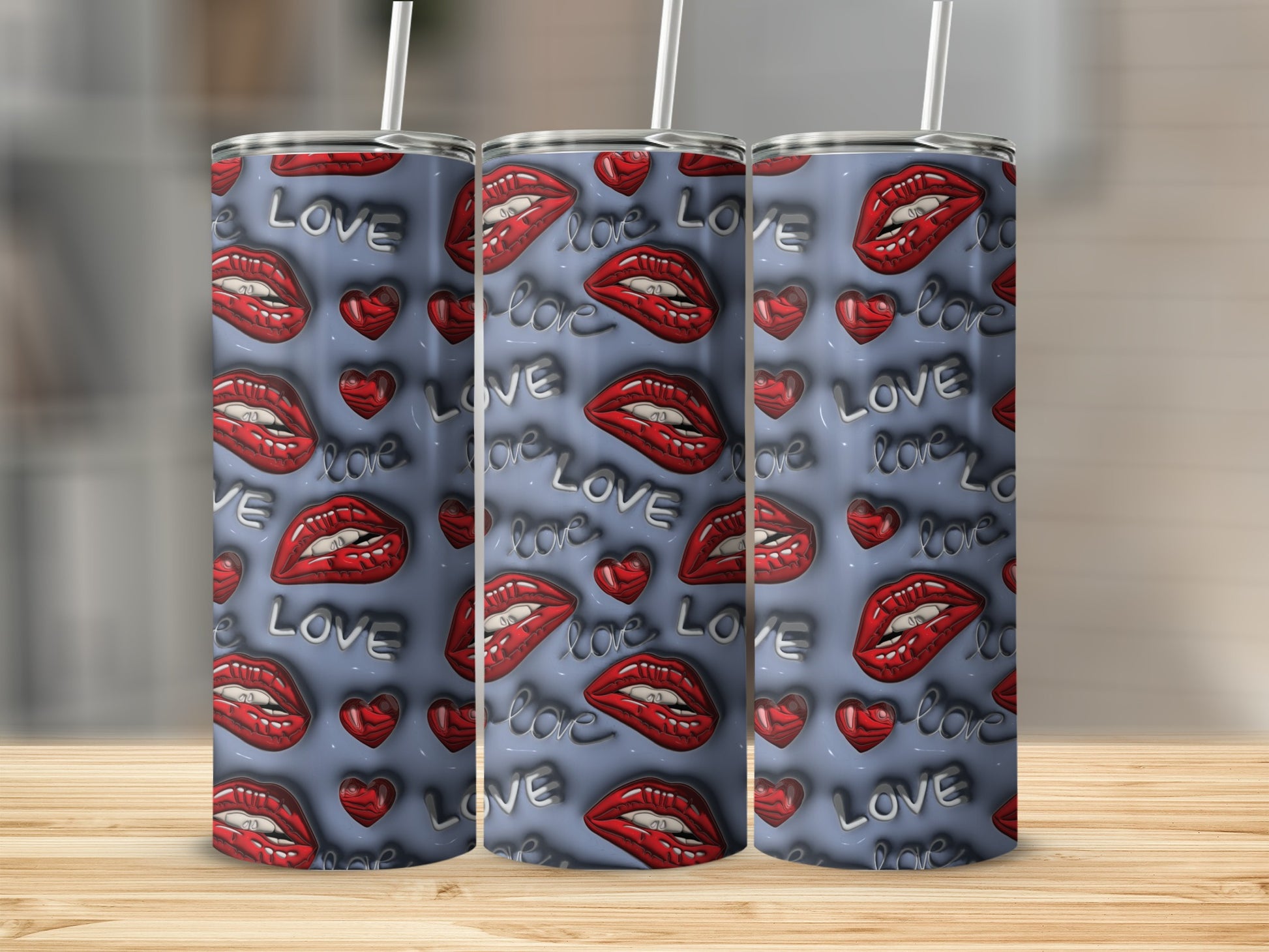 Lip Pattern Love Design Insulated Tumbler Product