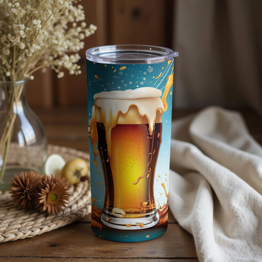 Retro Beer Mug Design Insulated Tumbler Drinkware