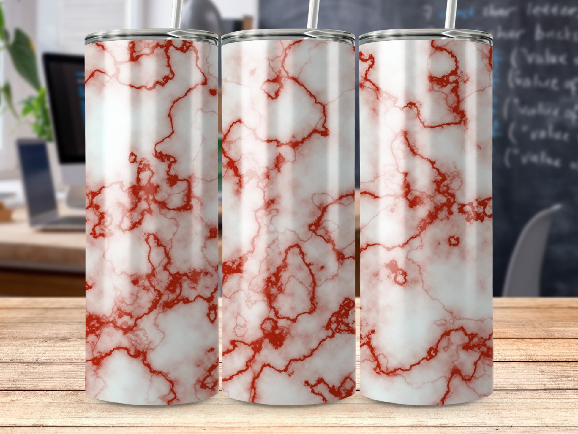 Red White Marble Veins Pattern Tumbler product type