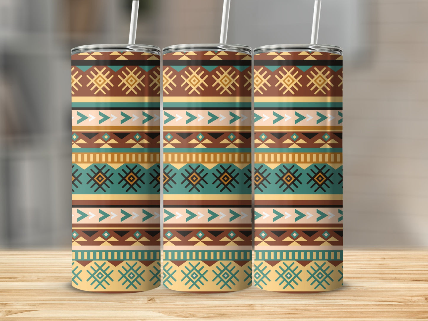 Colorful Geometric Pattern Design Tumbler Product