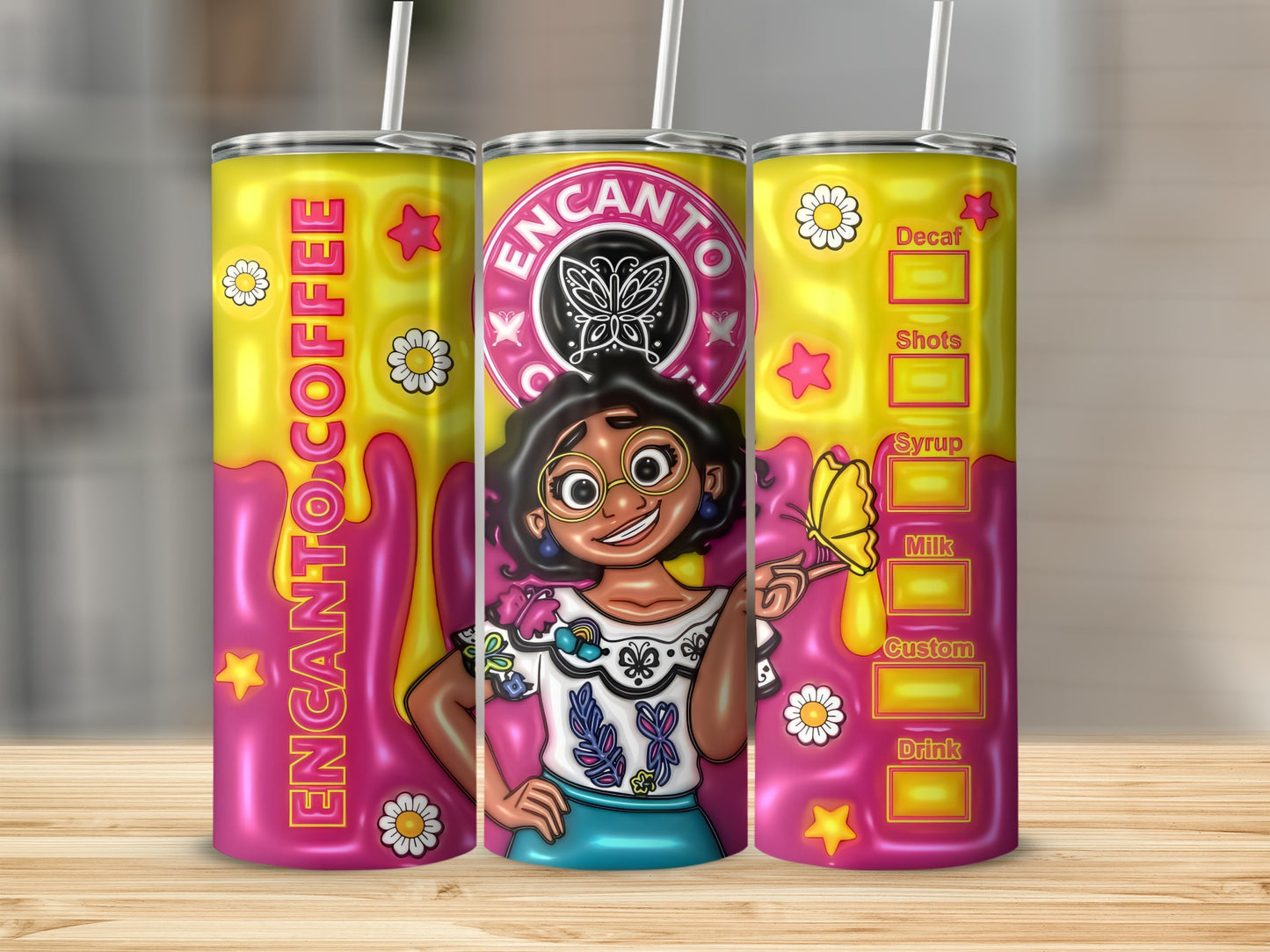 Bright Encanto Cartoon Coffee Drinking Tumbler
