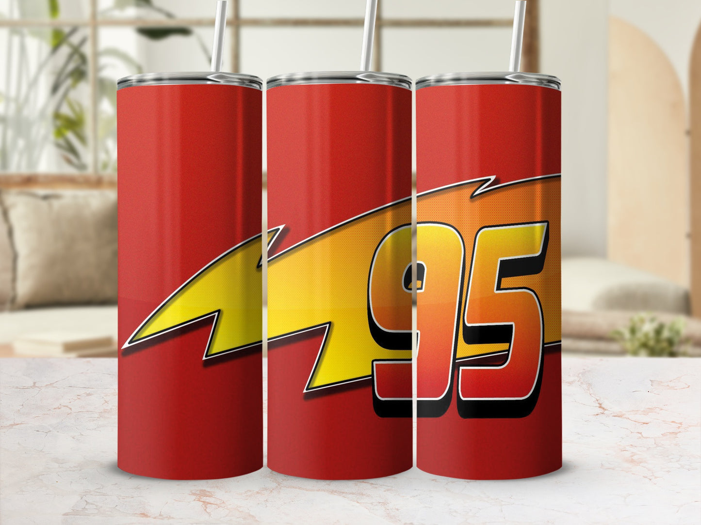 Racing Lightning Bolt Number 95 Tumbler Cup