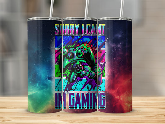 Sorry I Can't I'm Gaming Colorful Tumbler Product