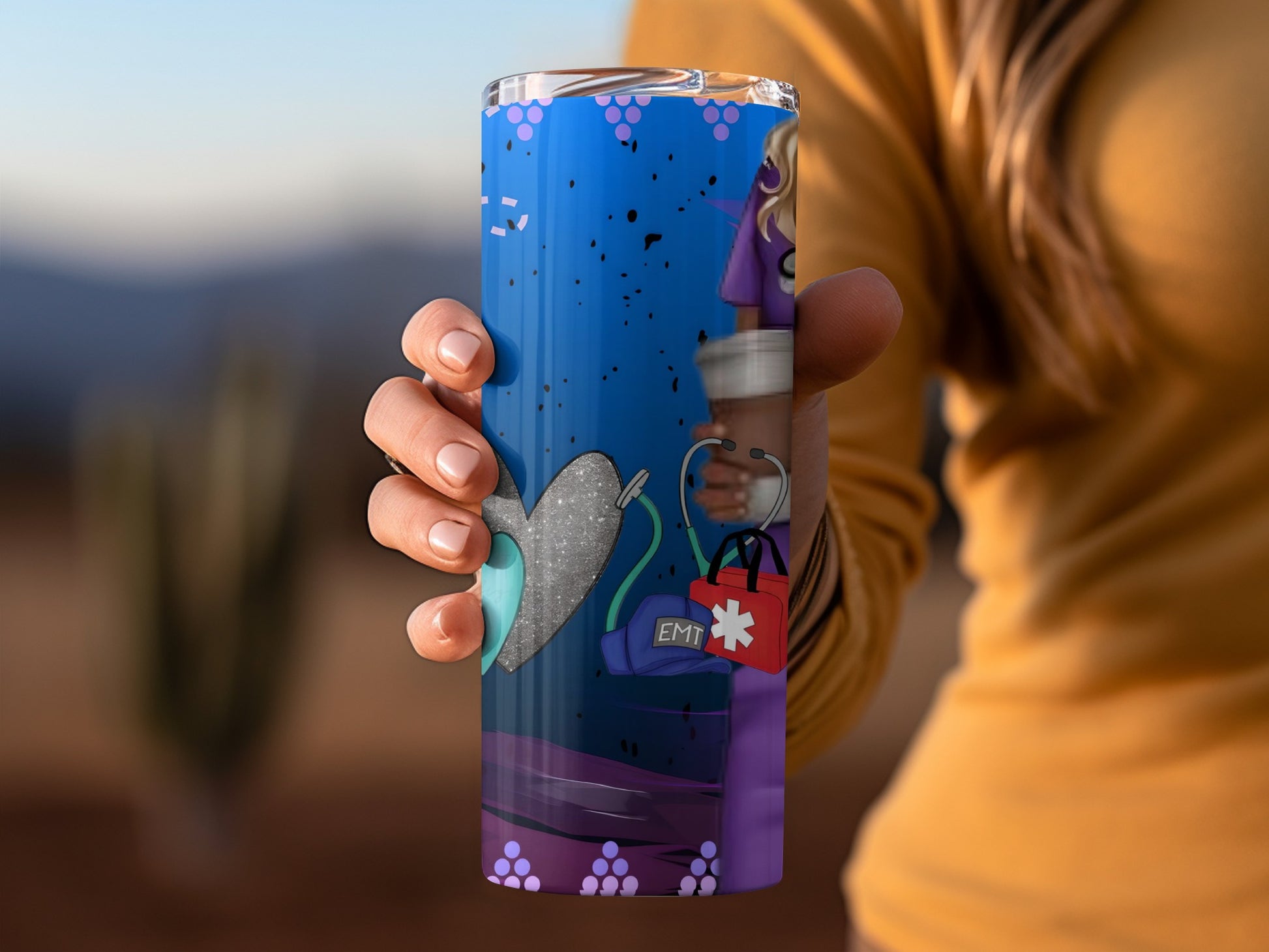 Blue Healthcare Worker Design Tumbler Product