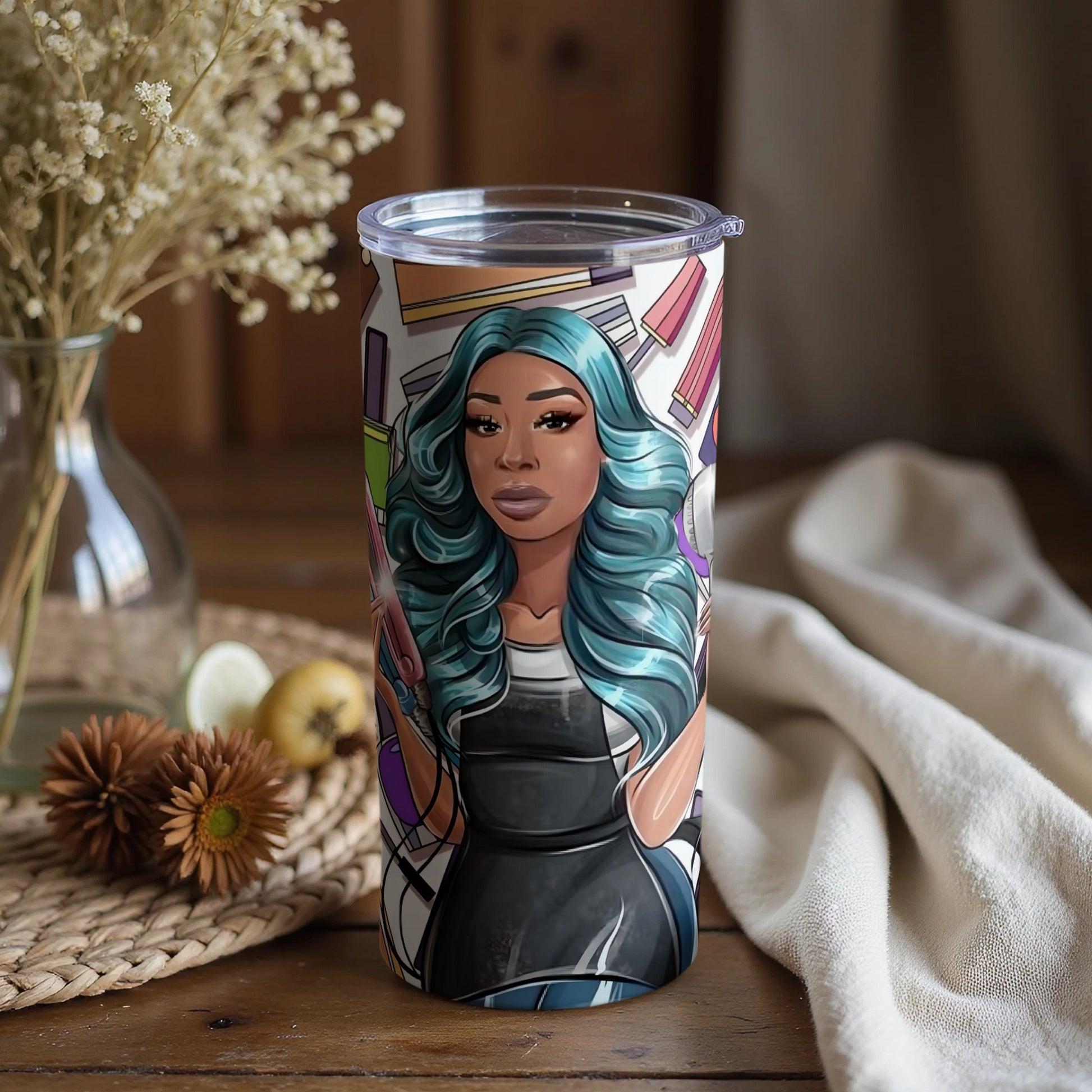 Vibrant Artistic Woman Insulated Tumbler for Everyday Use