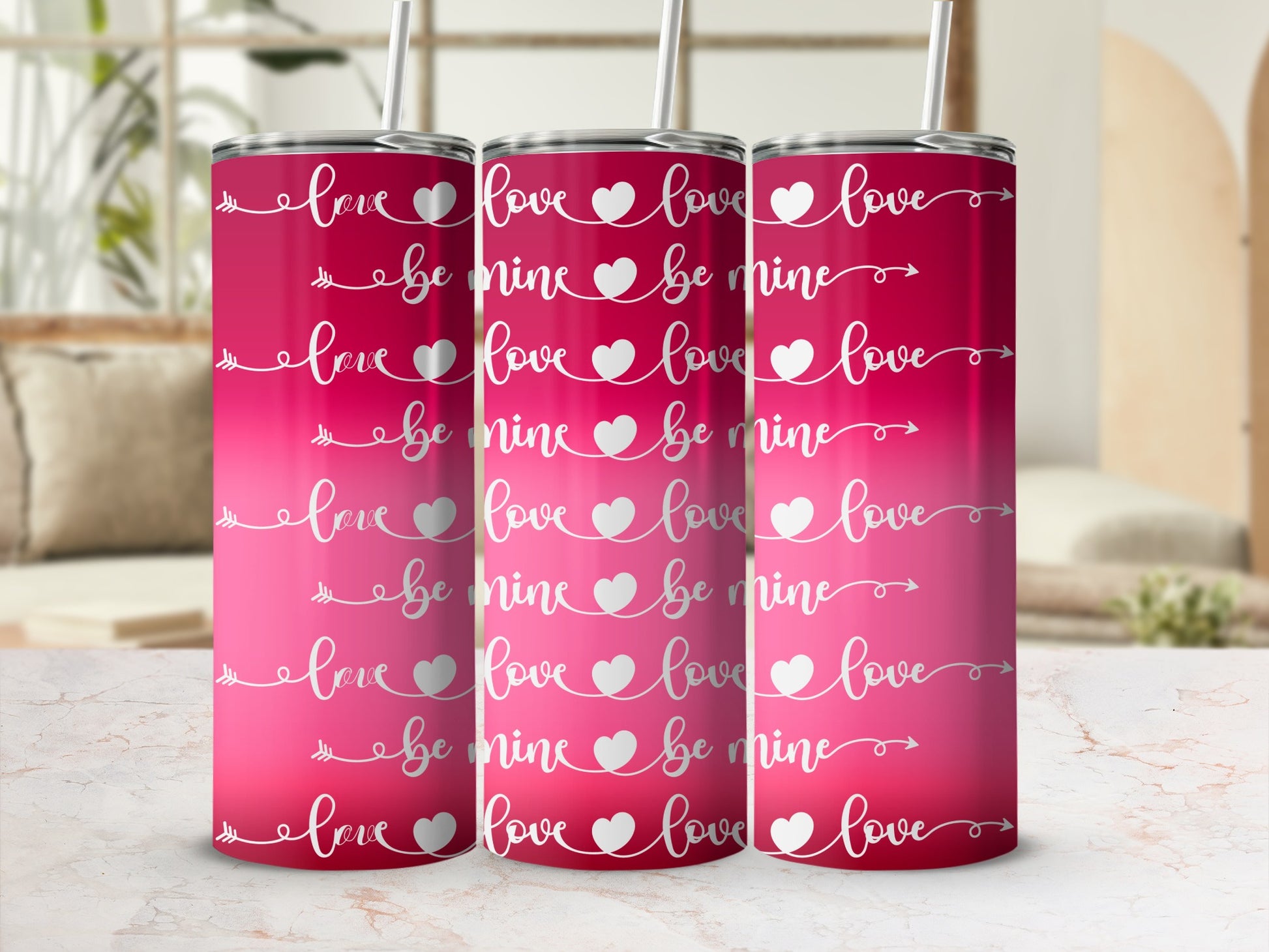 Romantic Valentine's Day Themed Tumbler Cup