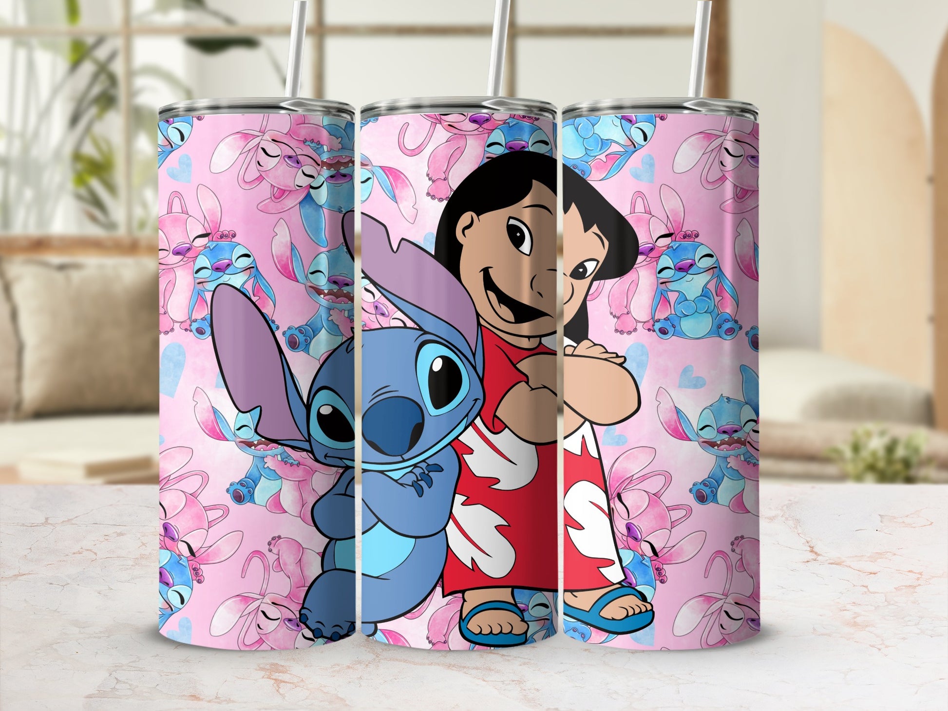 Adorable Hawaiian Cartoon Characters Tumbler Cup
