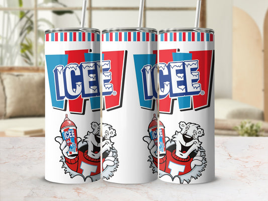 ICEE Logo Polar Bear Mascot Design Red Blue White product type