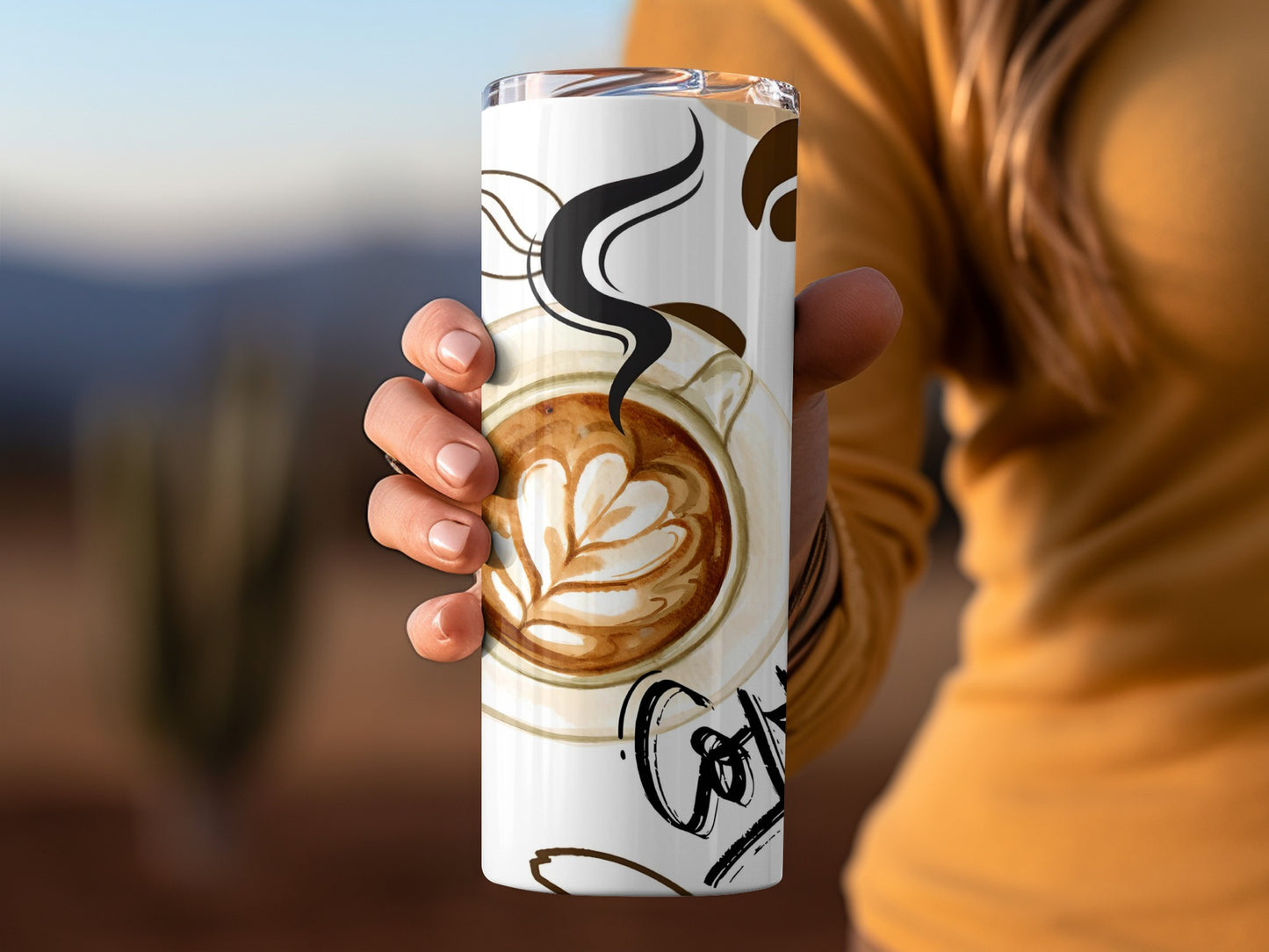 Coffee Art Design Insulated Travel Tumbler Product