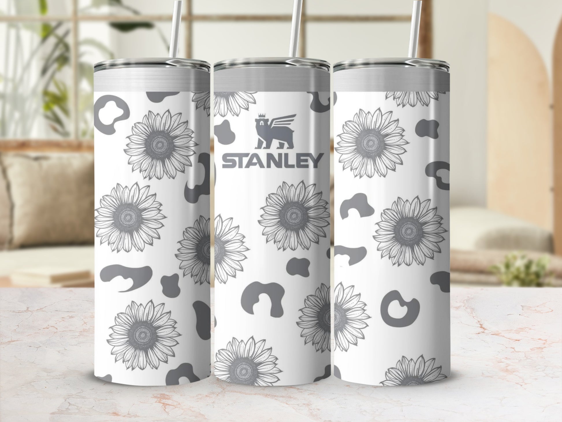 Floral and Abstract Pattern Insulated Tumbler