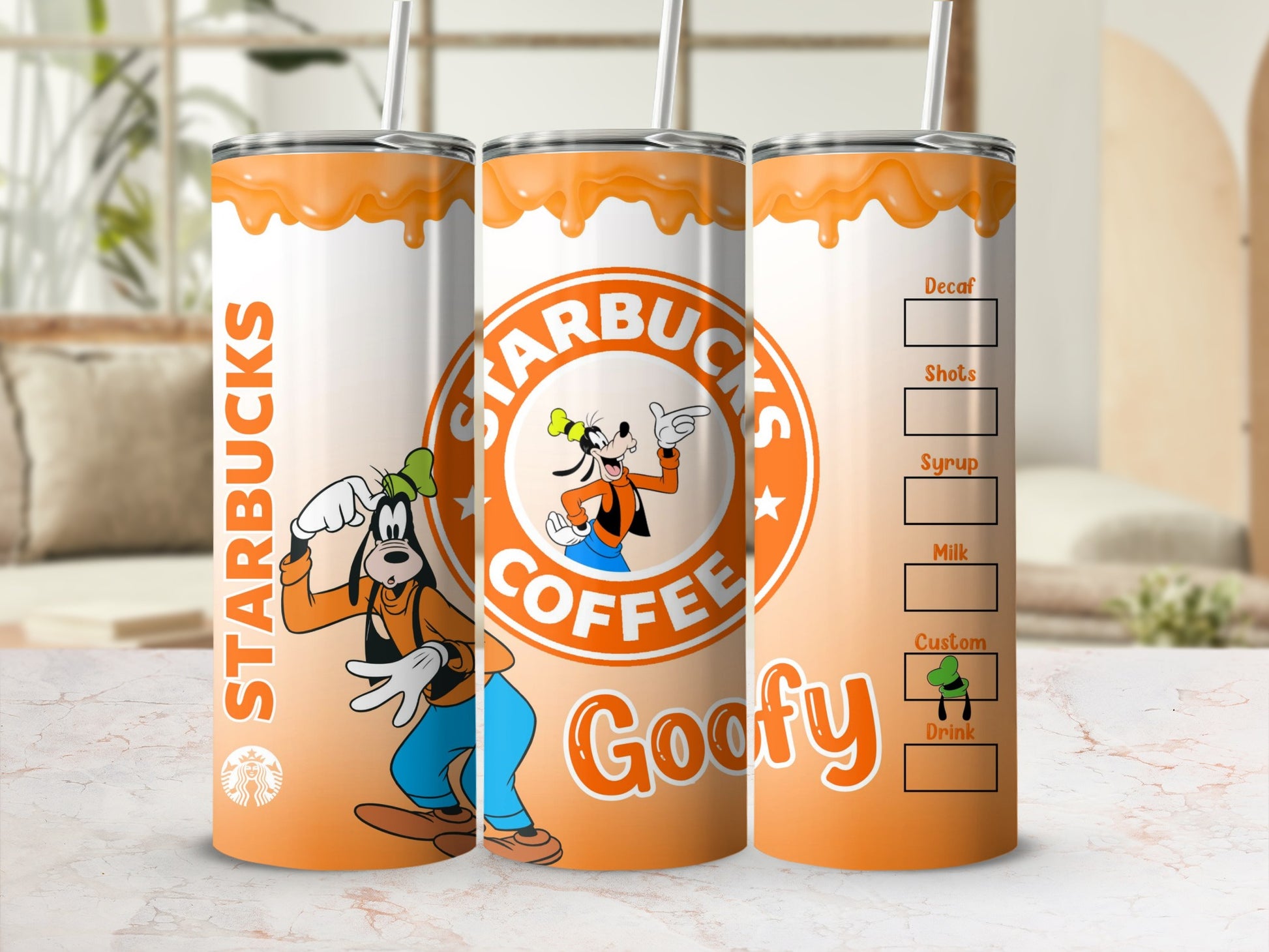 Goofy Starbucks Custom Drink Tumbler Cup
