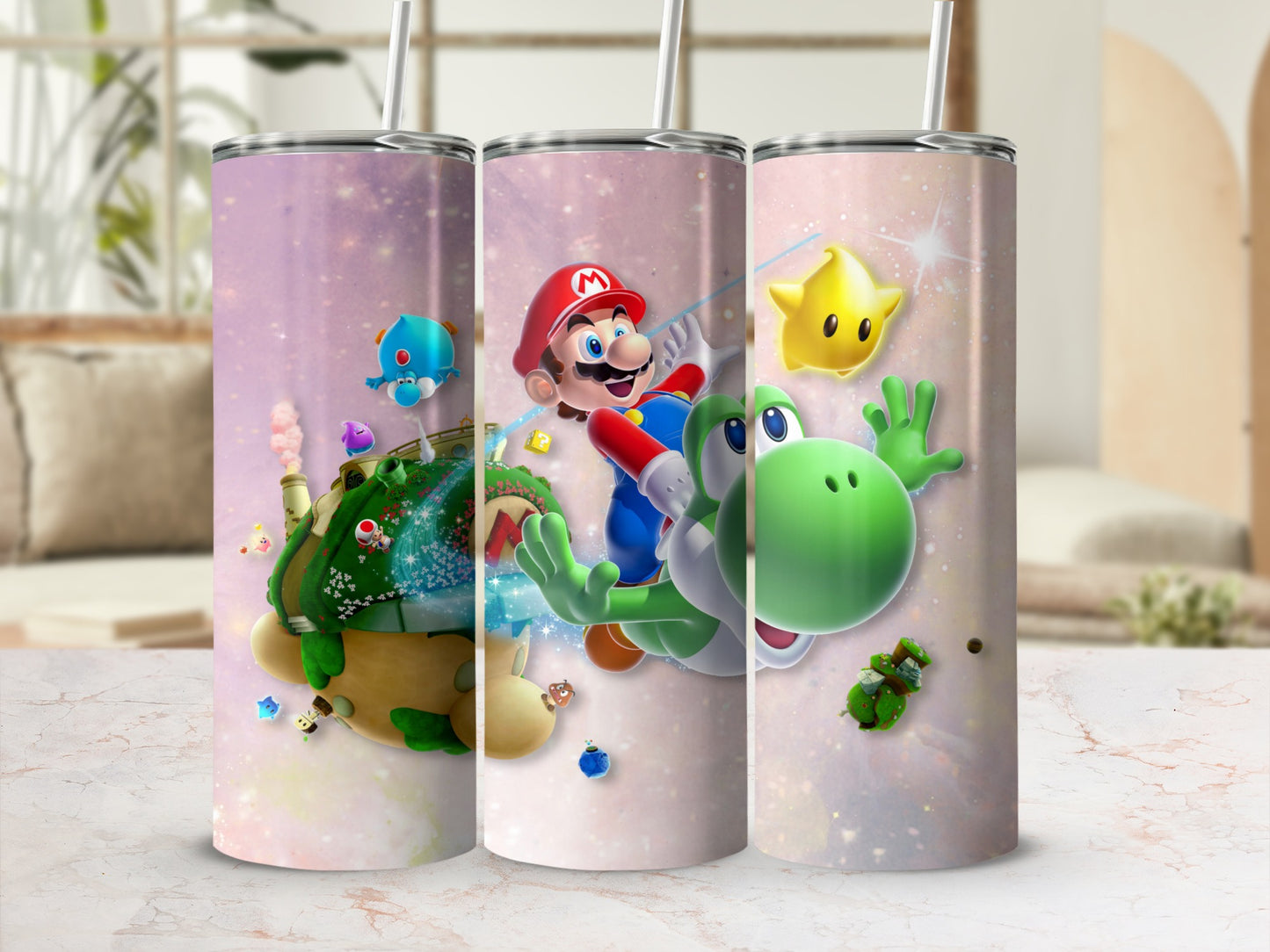 Super Mario Galaxy Yoshi Tumbler Cup Merch Gift