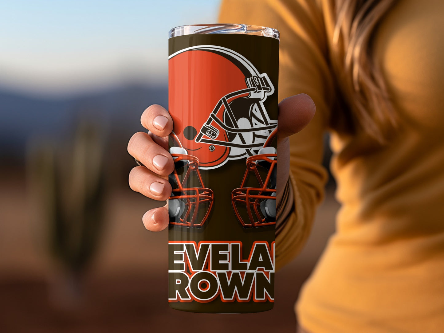 Cleveland Browns Helmets Stars Design Graphics Tumblers