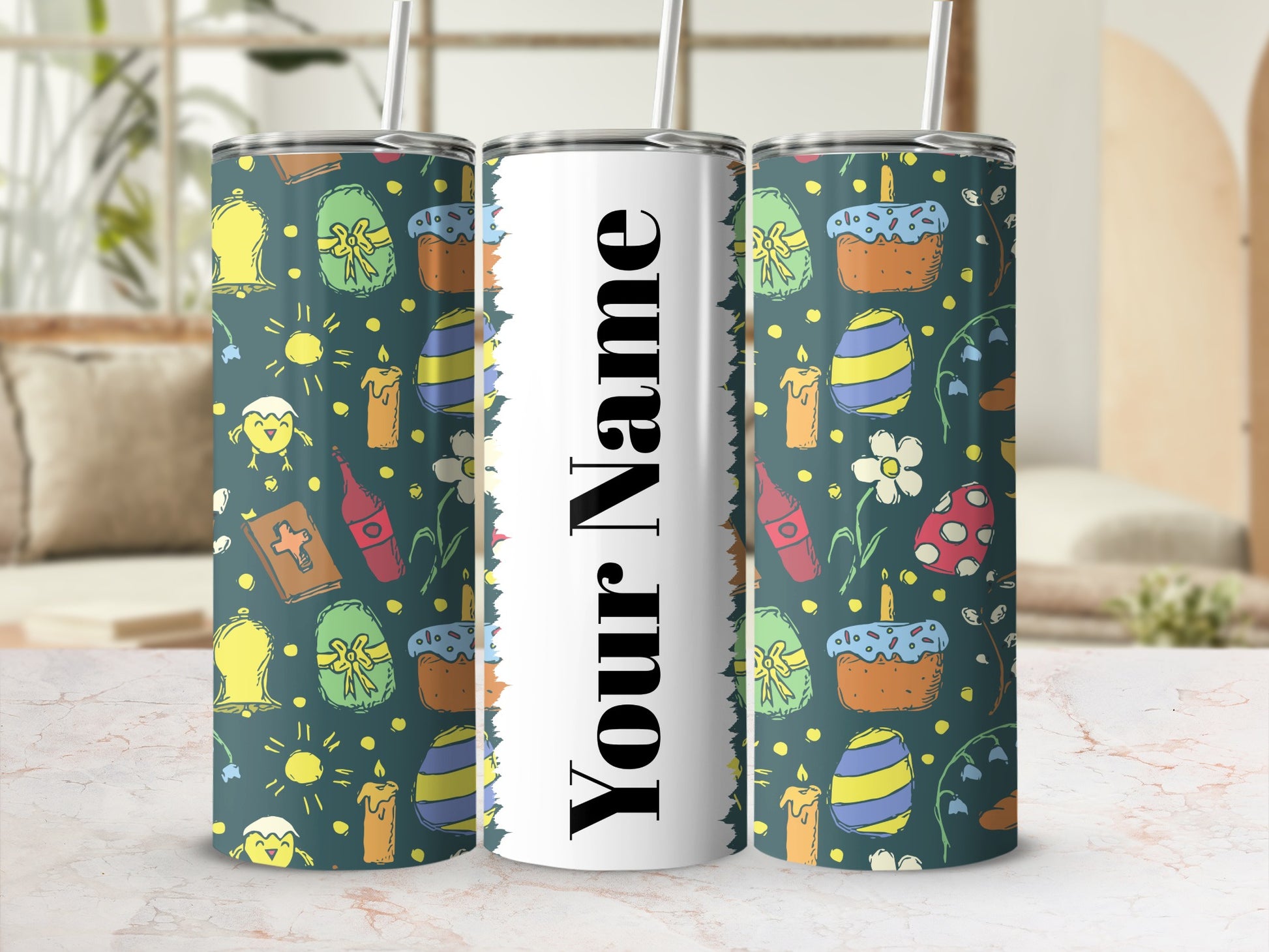 Personalized Easter Design Stainless Steel Tumbler