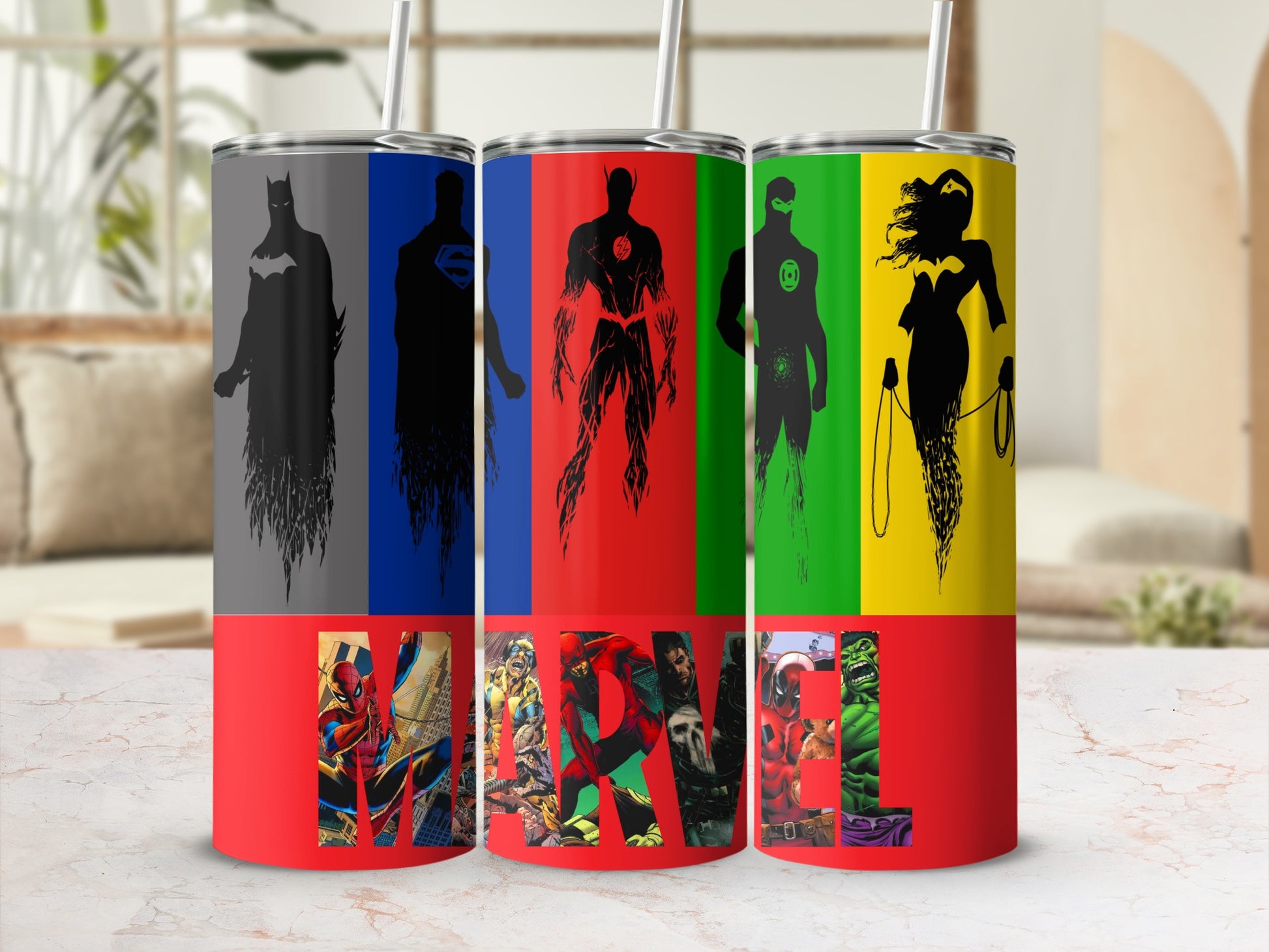 DC Marvel Superheroes Silhouettes Tumbler product type