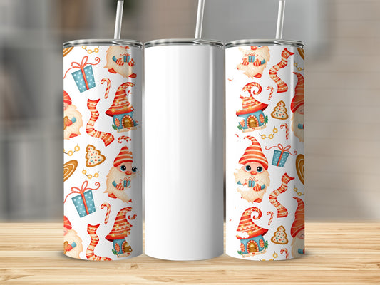 Cute Gnome and Christmas Gifts Pattern Tumbler