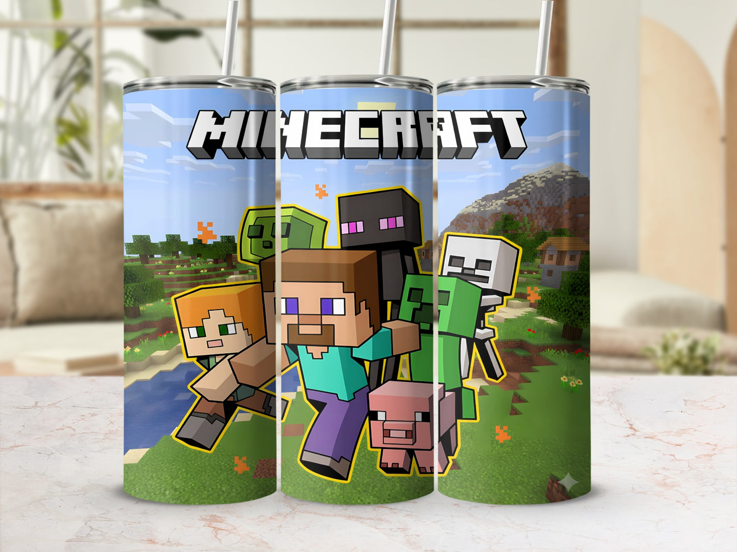 Minecraft Themed Insulated Stainless Steel Tumblr