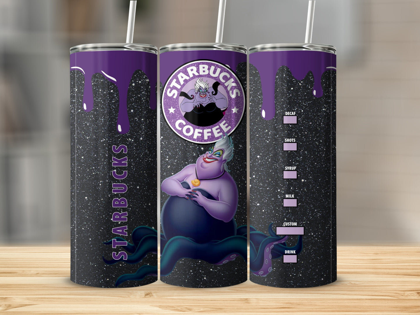 Ursula Inspired Starbucks Coffee Tumbler Cup Customizable