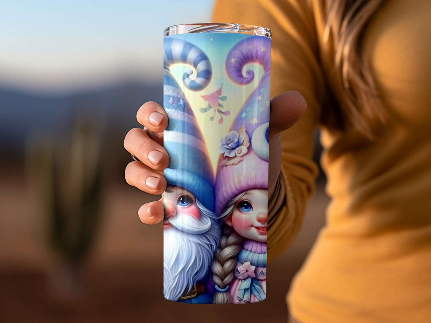 Whimsical Winter Gnome and Fairy Insulated Tumbler