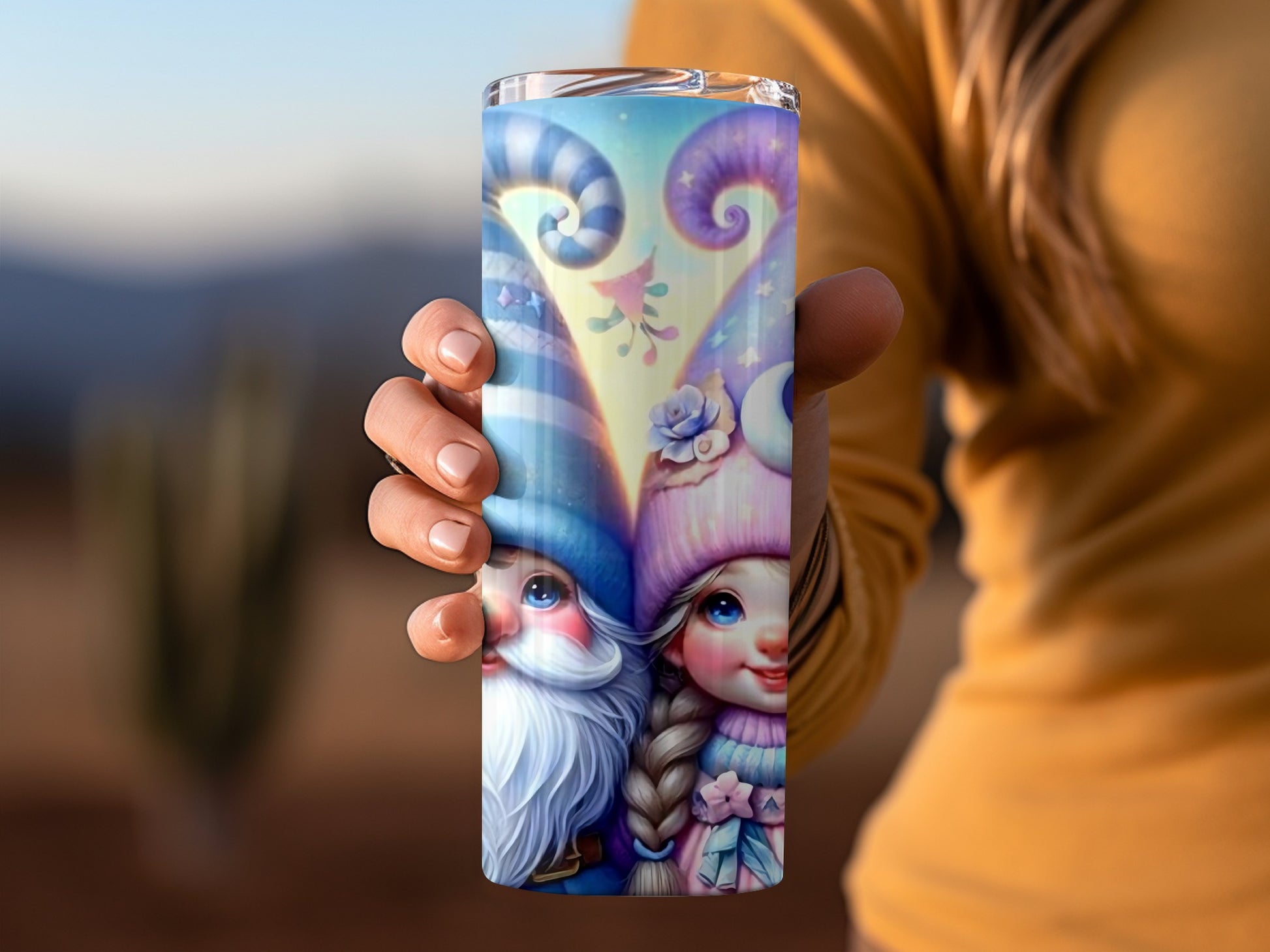 Whimsical Winter Gnome and Fairy Insulated Tumbler