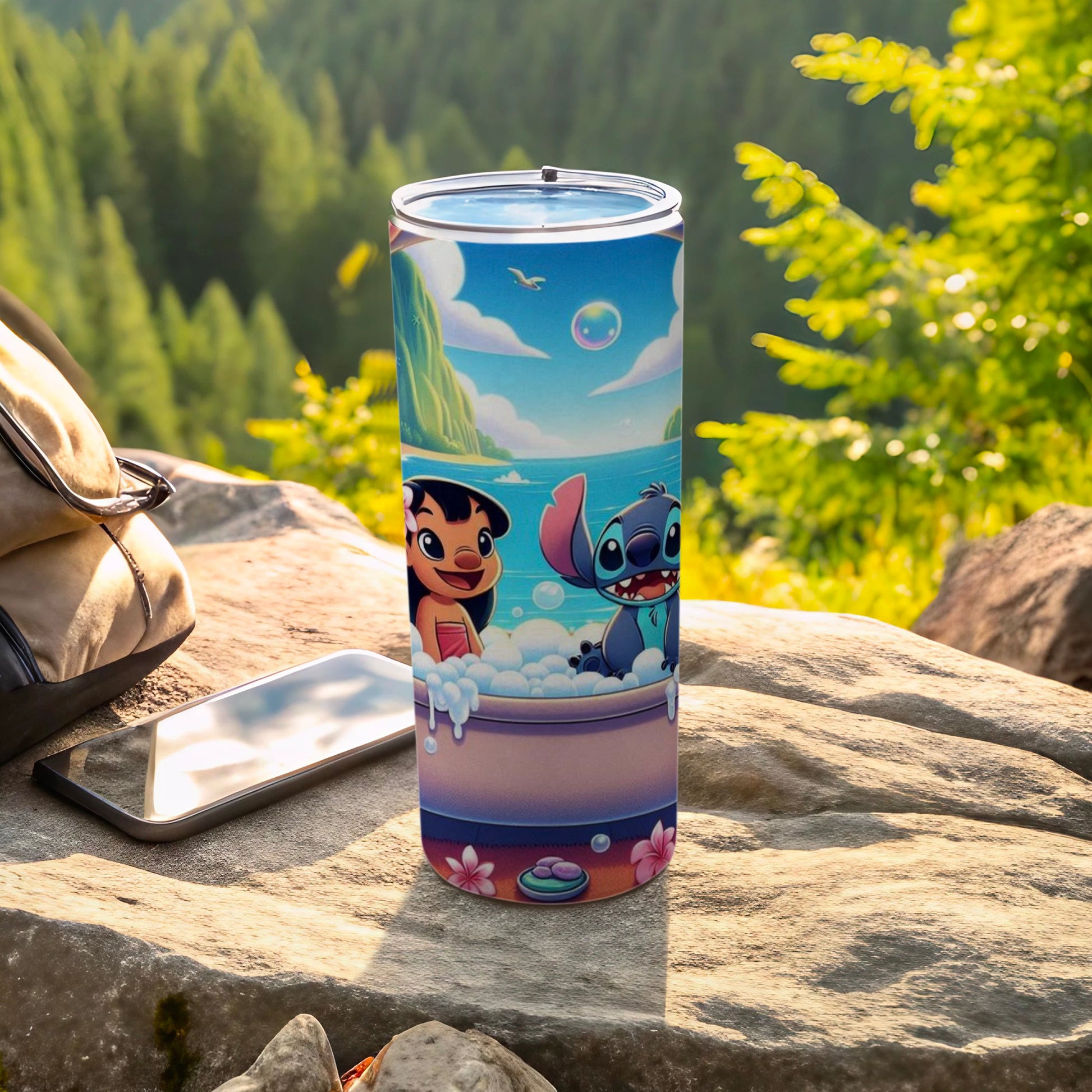 Lilo and Stitch in Tub Stainless Steel Tumbler