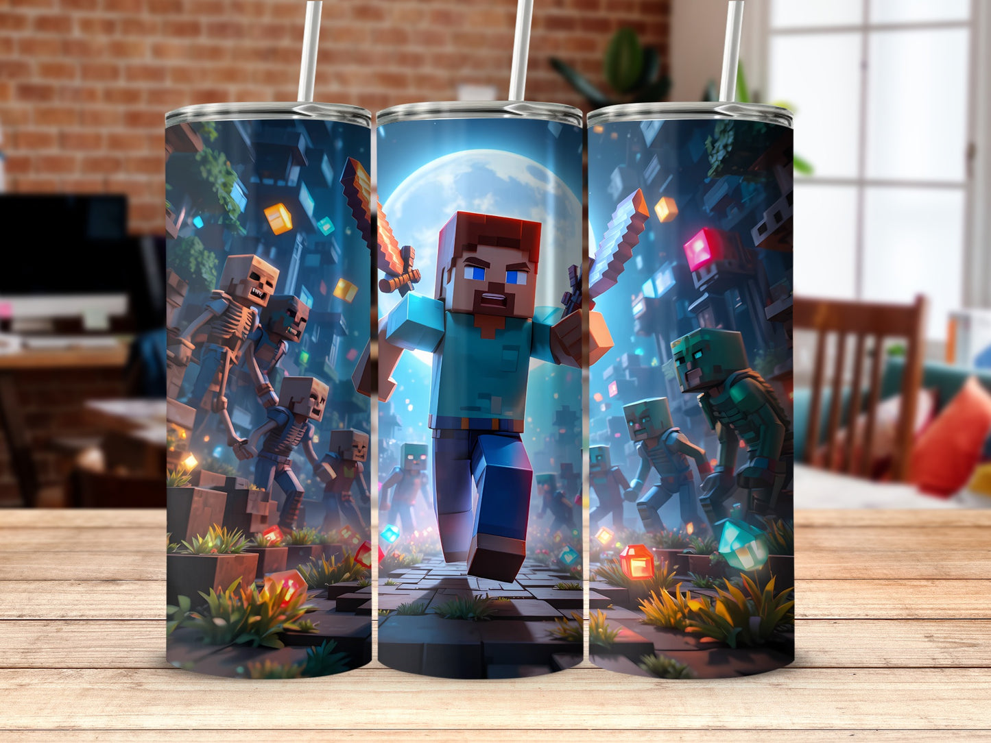 Minecraft Themed Tumbler with Exciting Characters