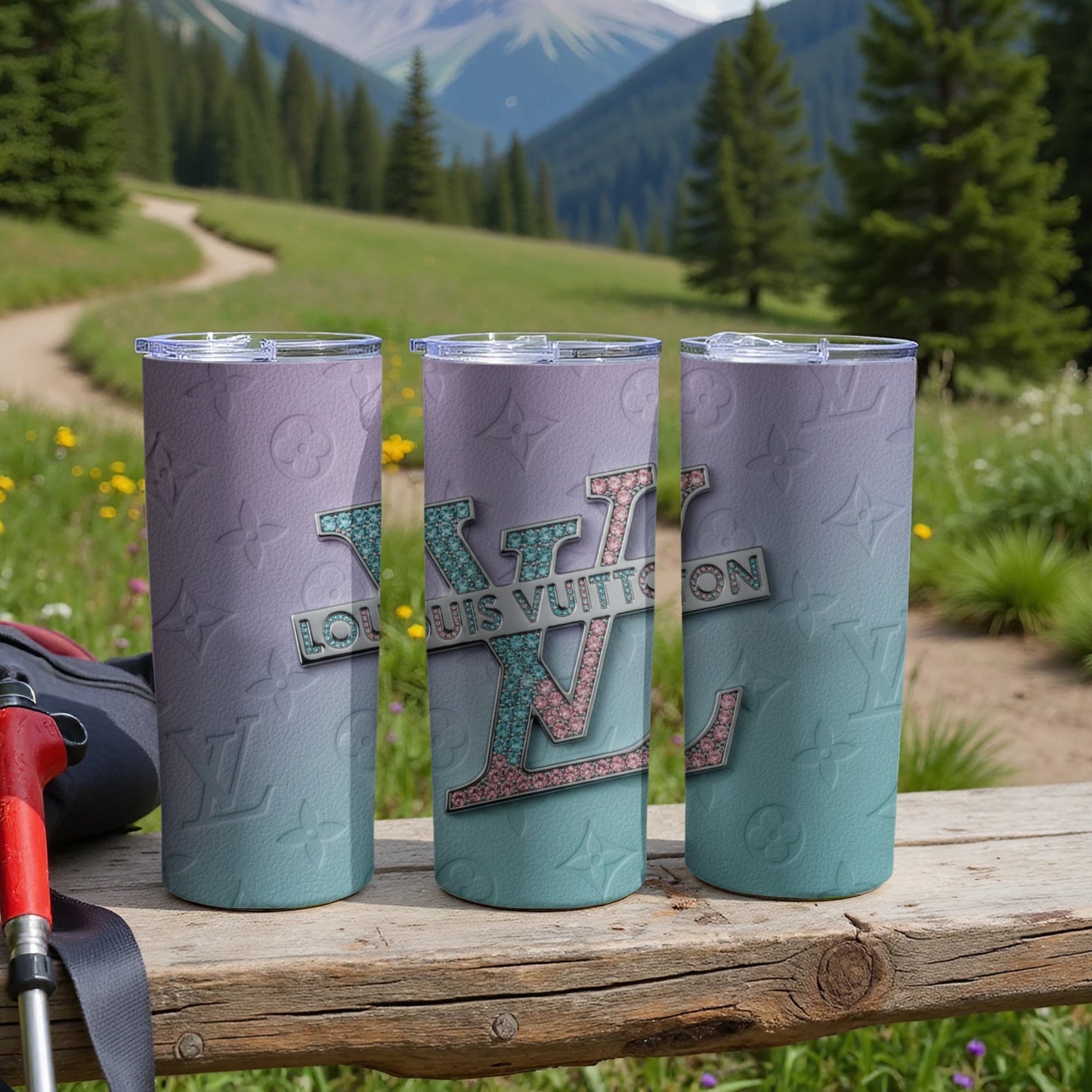 Gradient Louis Vuitton Inspired Tumbler 30oz Custom Gift