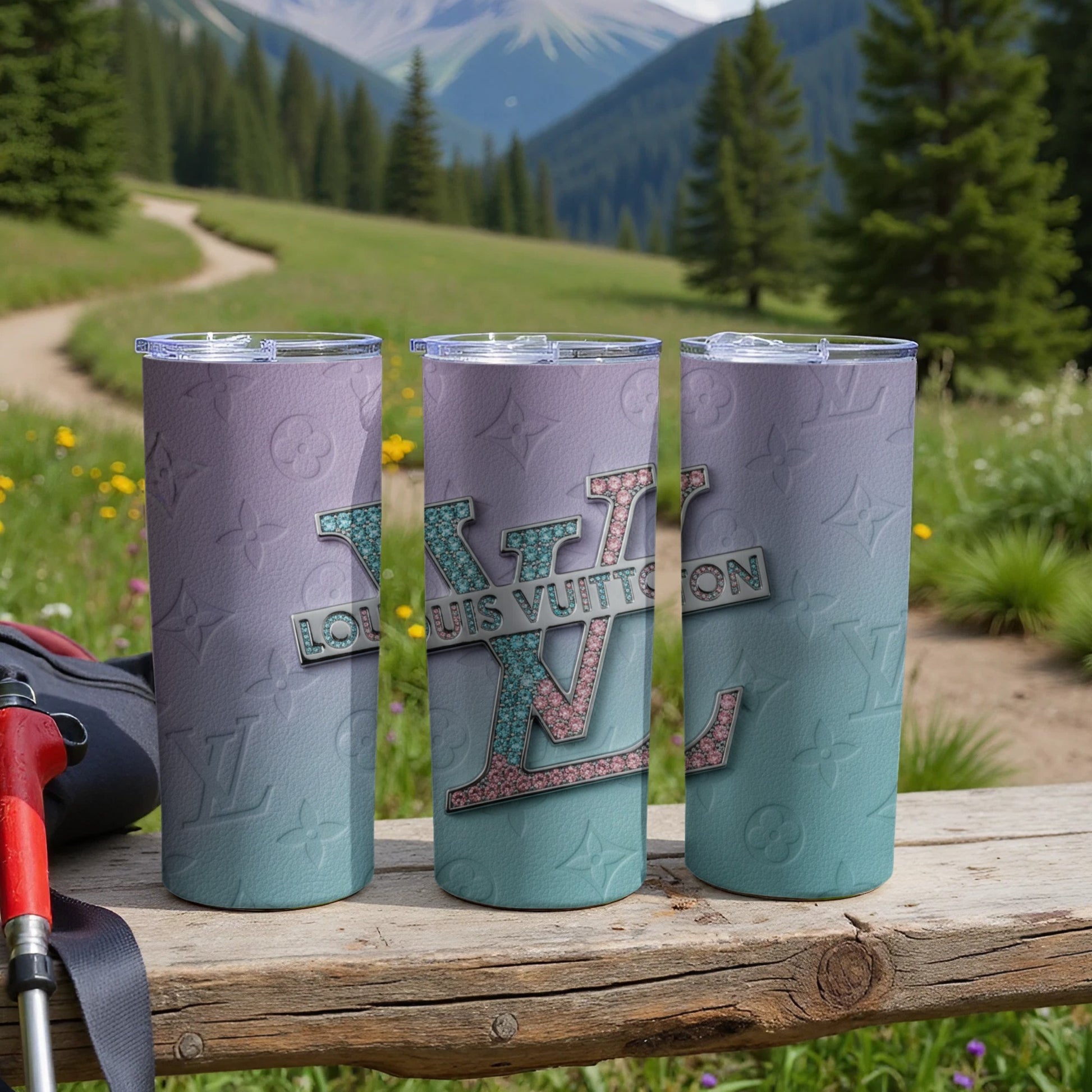 Gradient Louis Vuitton Inspired Tumbler 30oz Custom Gift