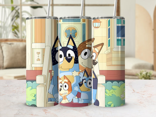 Adorable Cartoon Family Design Insulated Tumbler Cup