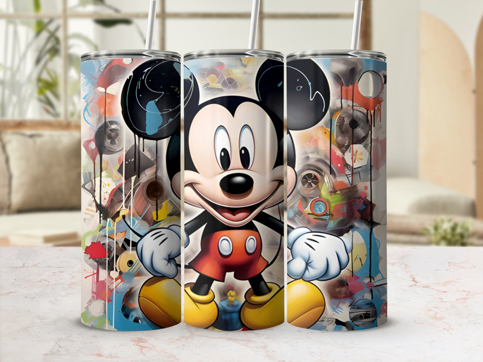 Vibrant Character Art Tumbler With Straw
