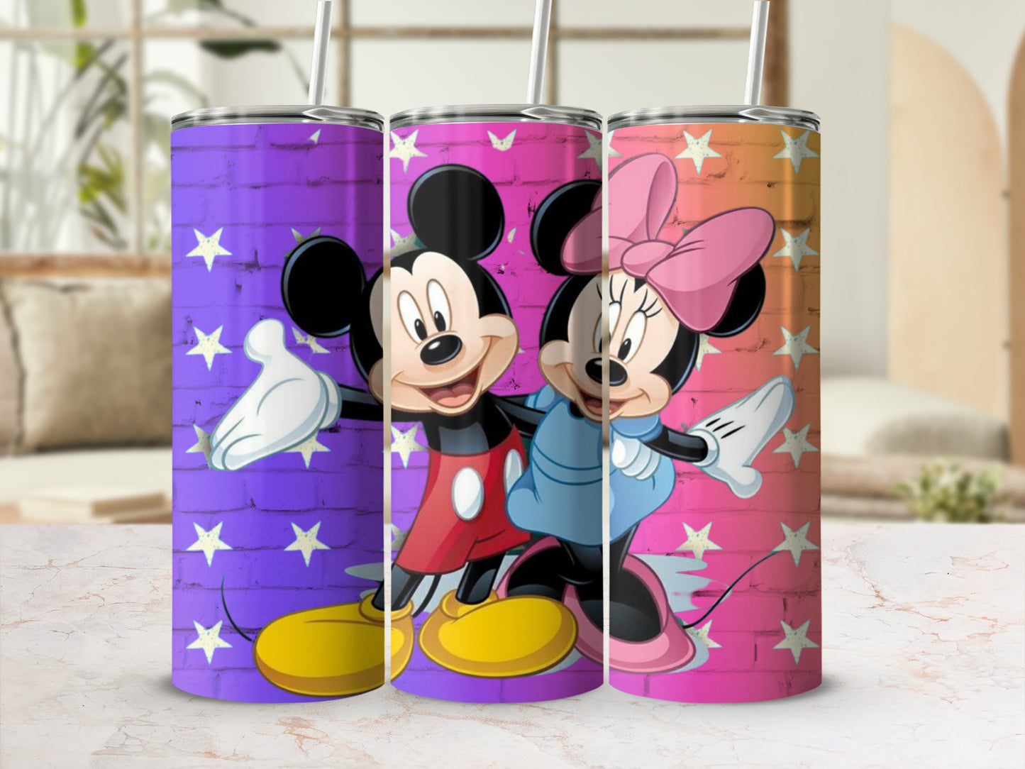 Mickey and Minnie Mouse Cartoon Tumbler Product