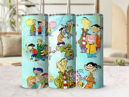 Ed Edd n Eddy Tumbler with Straw Colorful Design Tumblers