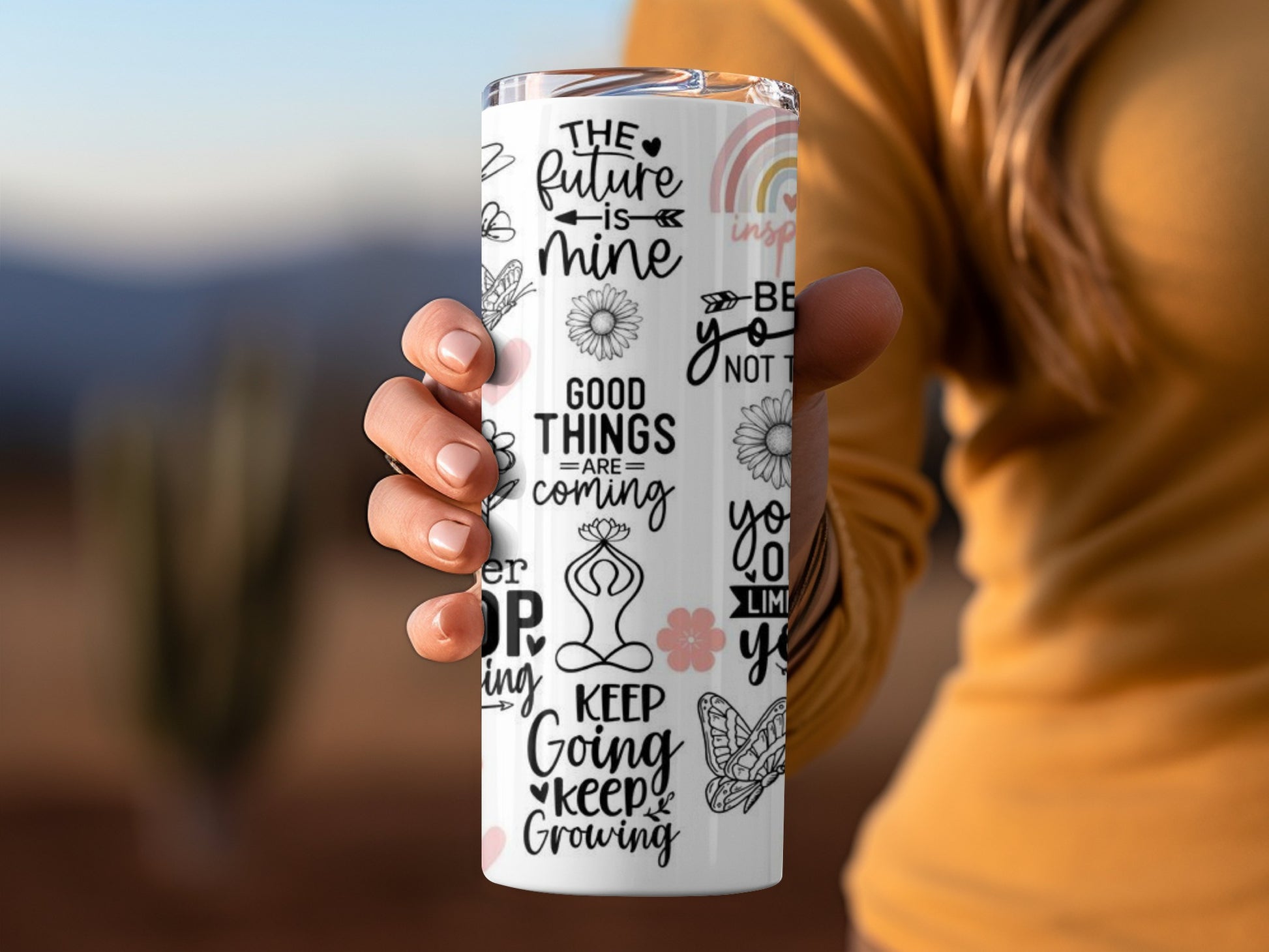 Inspirational Quotes Design Insulated Tumbler Cup
